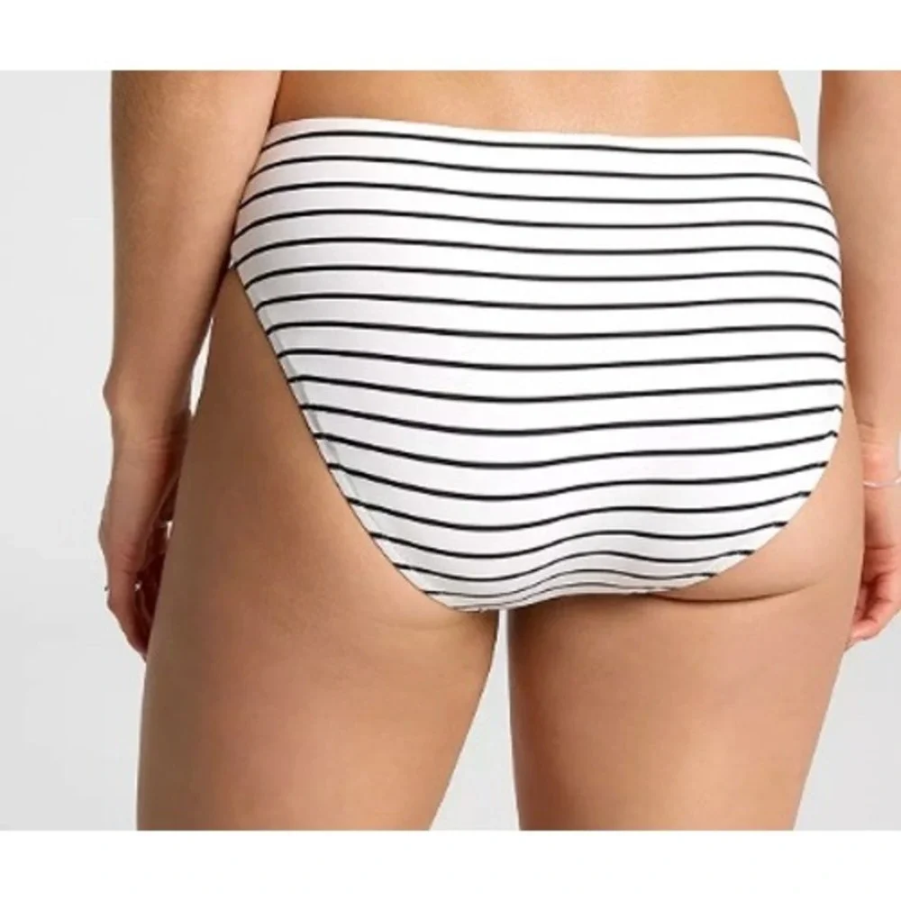 CALIA Womens Core Mid Rise Swim Bottom Navy‎ White Stripe Swim Size XL NWT